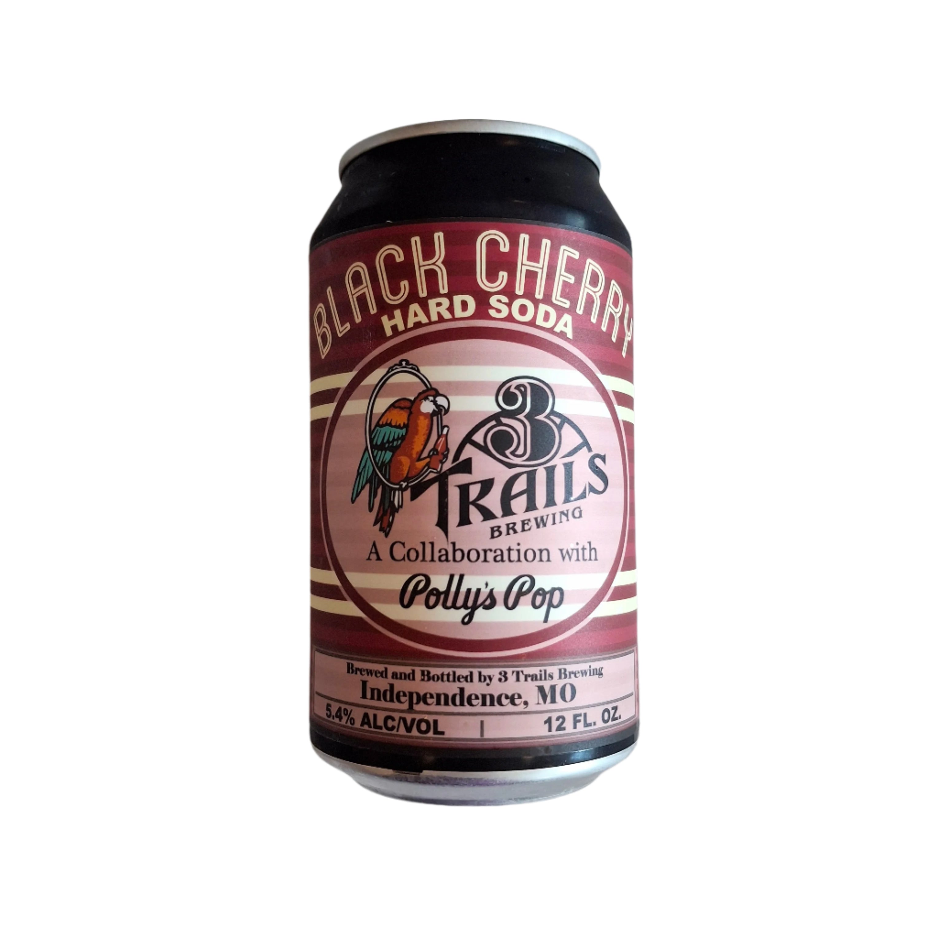Black Cherry Hard Soda by Polly's Pop and 3 Trails Brewing
