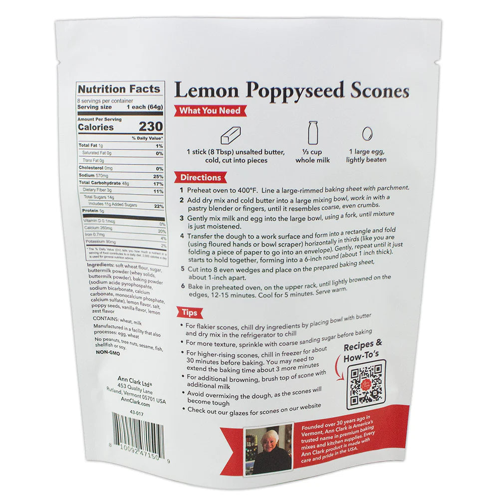 Ann Clark Traditional Scone Mix-Lemon Poppyseed