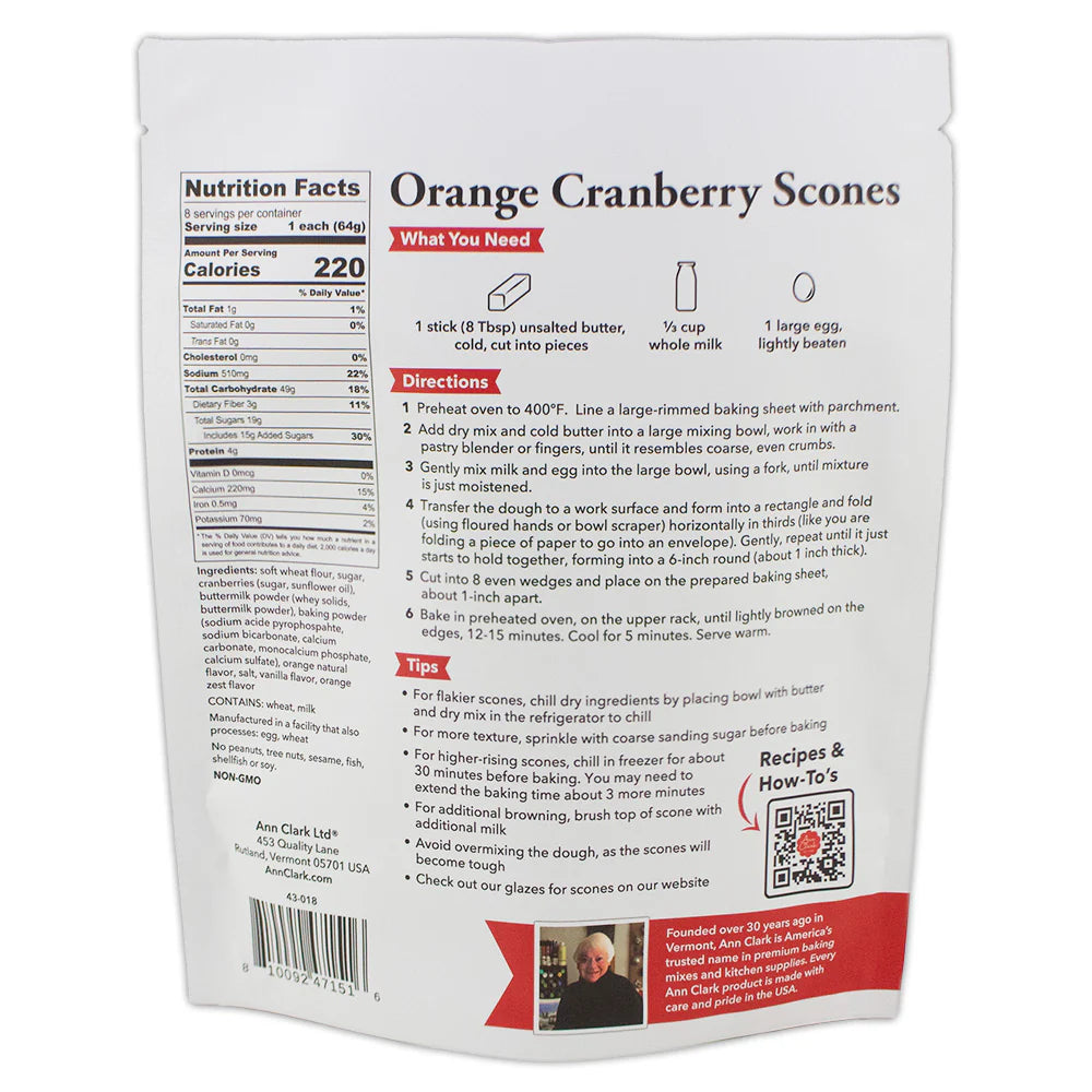 Ann Clark Traditional Scone Mix-Orange Cranberry