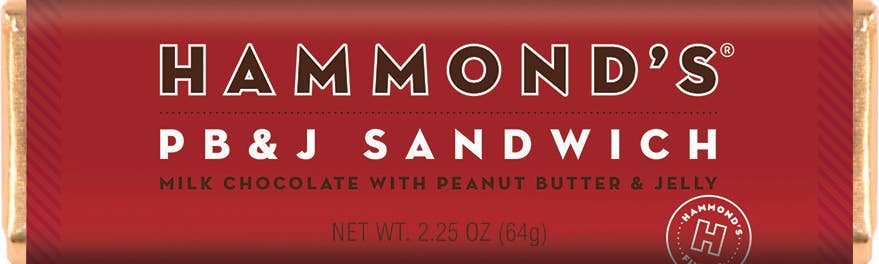 Hammond's PB & J Sandwich Milk Chocolate Candy Bar