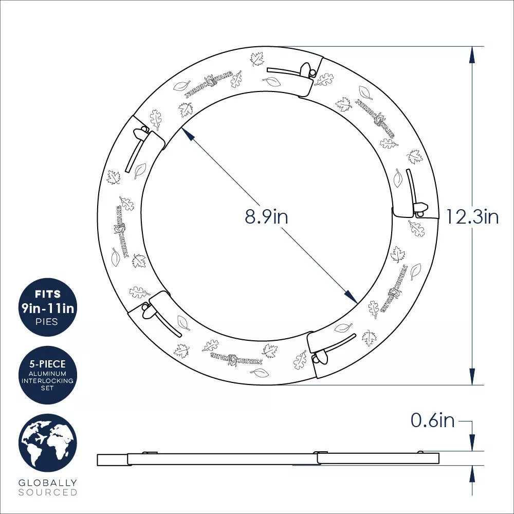 Adjustable size Pie Crust Shield