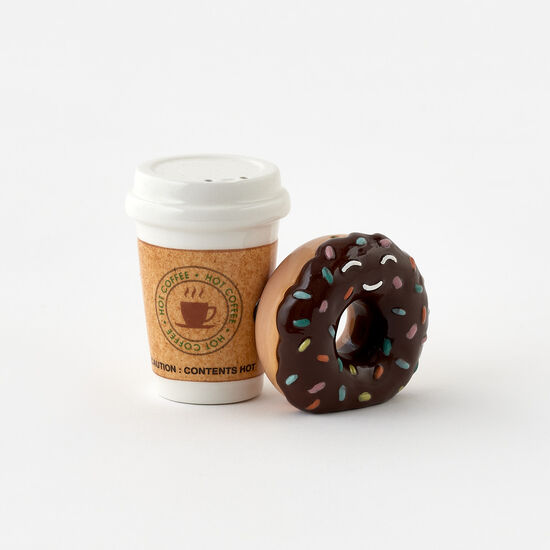 Coffee & Donut Salt & Pepper Shakers,Gift Box