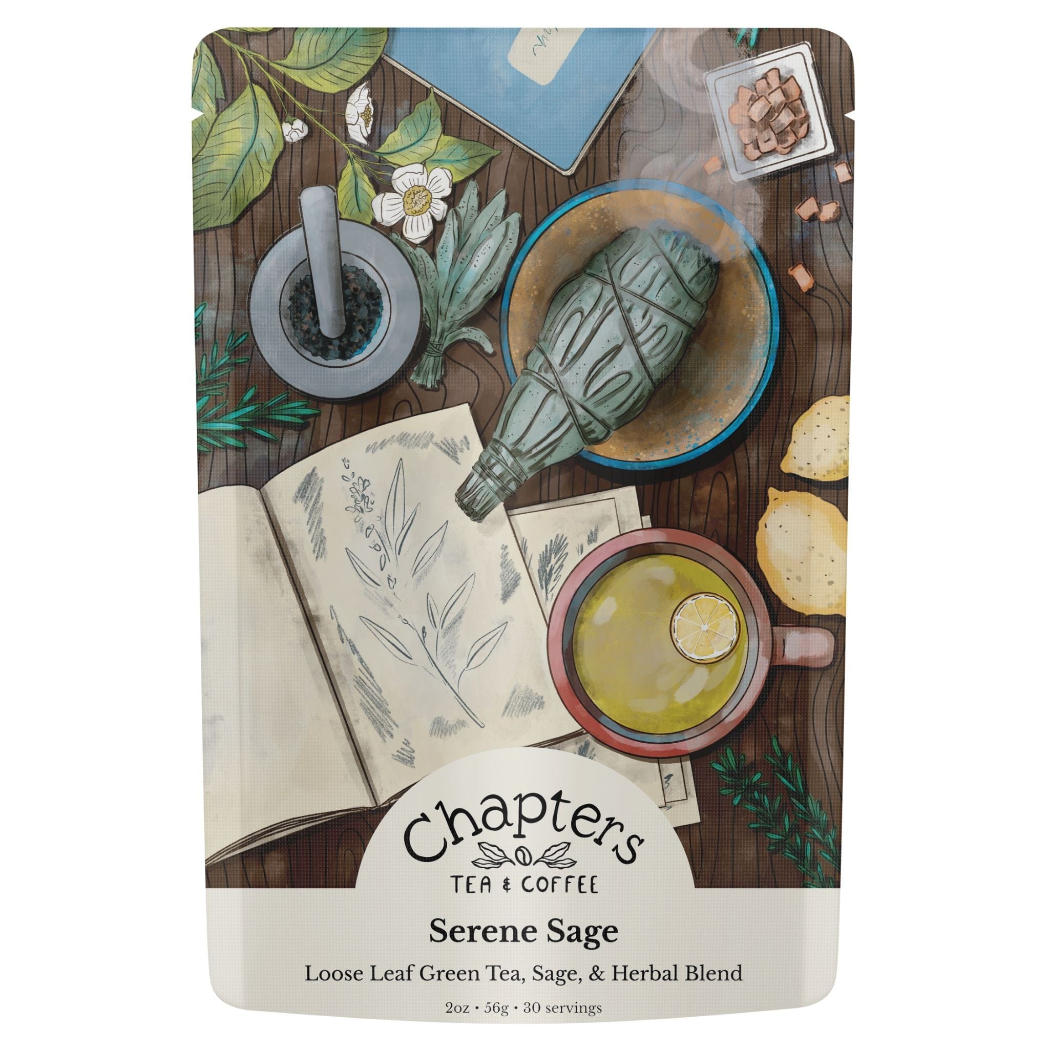 Chapters Serene Sage - Loose Leaf Green Tea, Sage & Herbal Blend