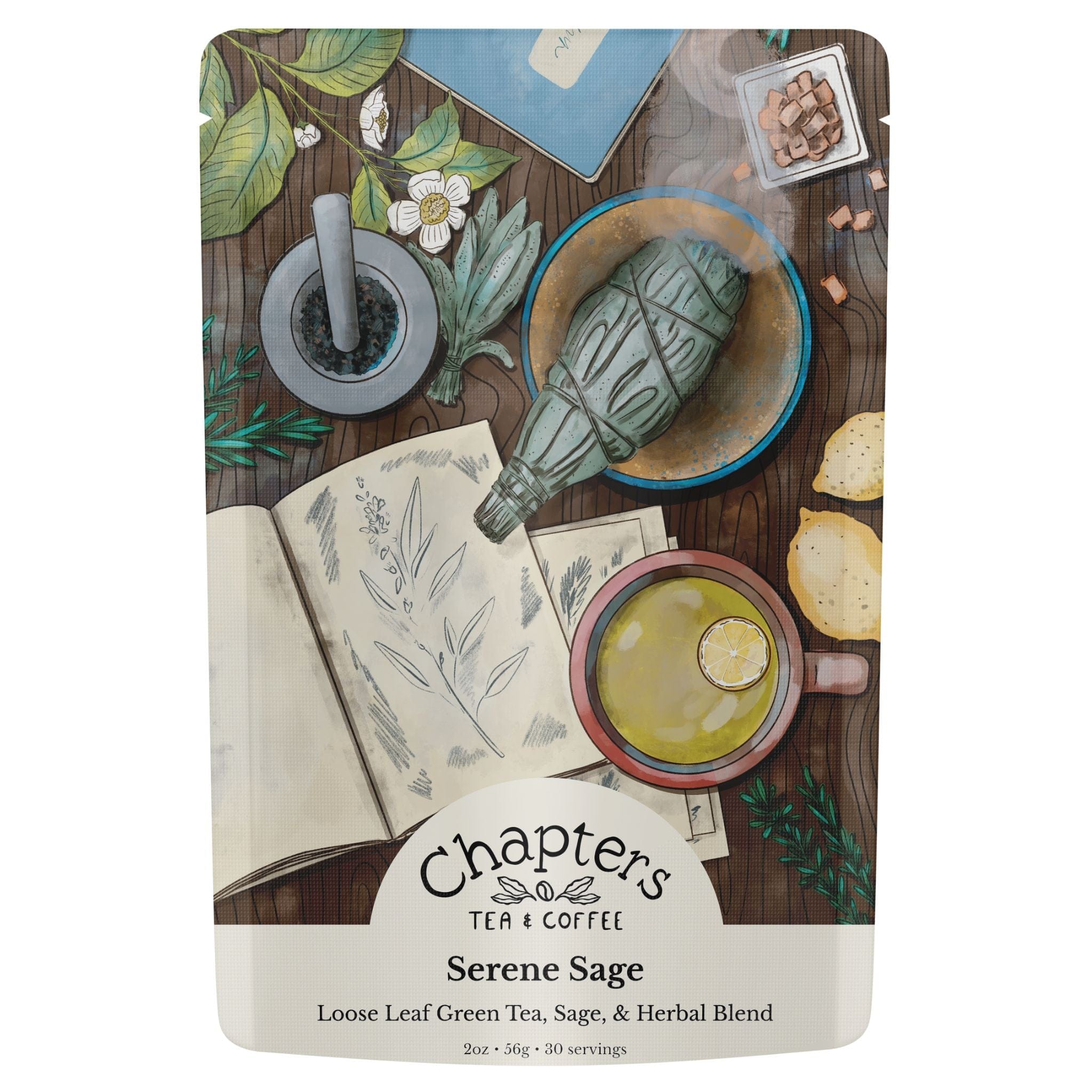 Chapters Serene Sage- Loose Leaf Green Tea, Sage & Herbal Blend Tea