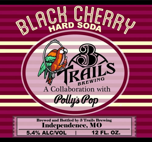 Black Cherry Hard Soda by Polly's Pop and 3 Trails Brewing