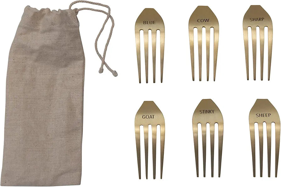 Stainless Steel Cheese Markers/Gold/Set 6