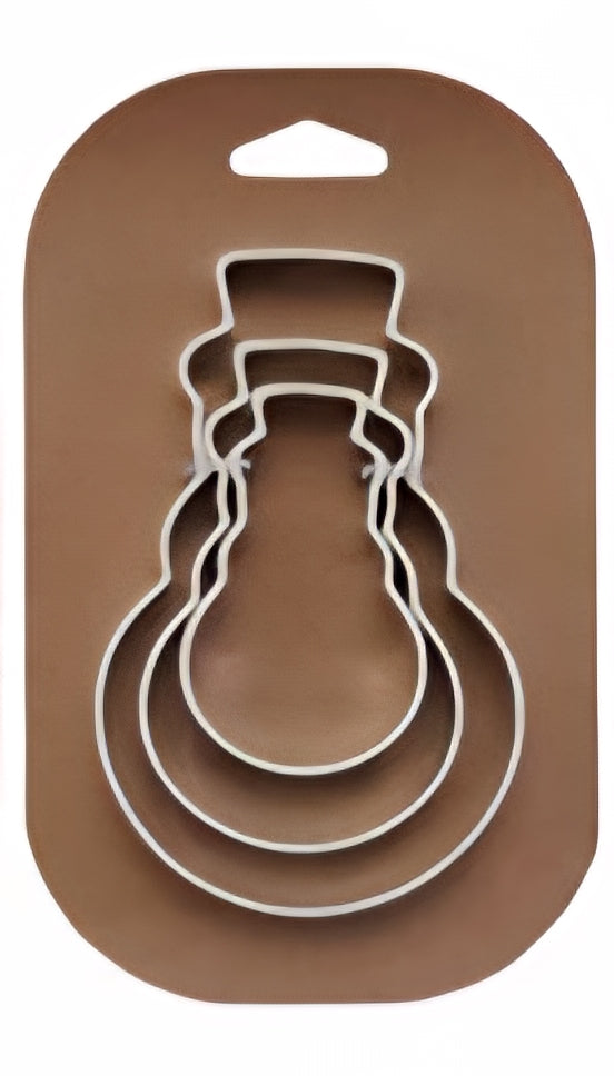 Stainless Steel Holiday Cookie Cutters on Card, Set of 3, 5 Styles