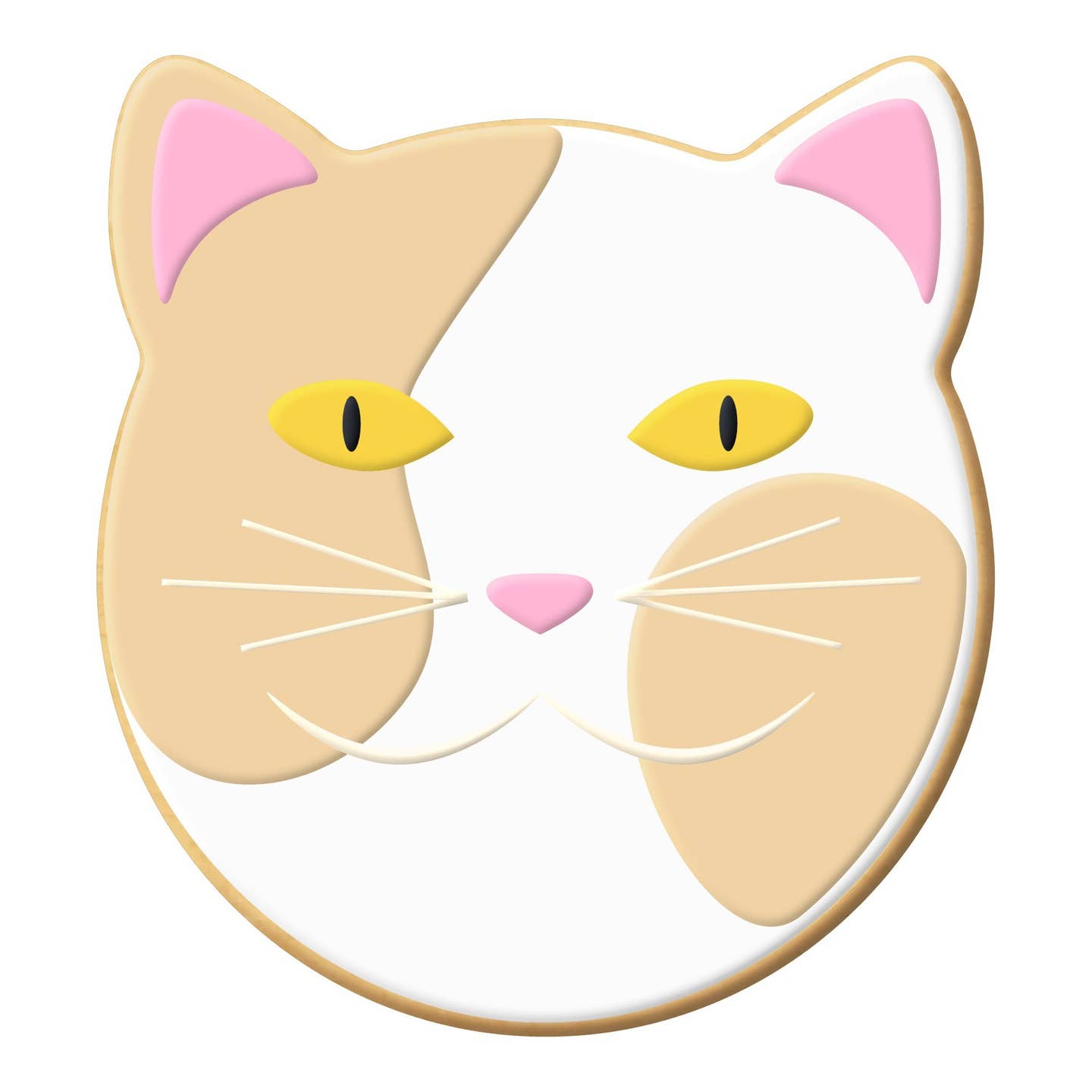 Round Cat Face Cookie Cutter 3.5 in