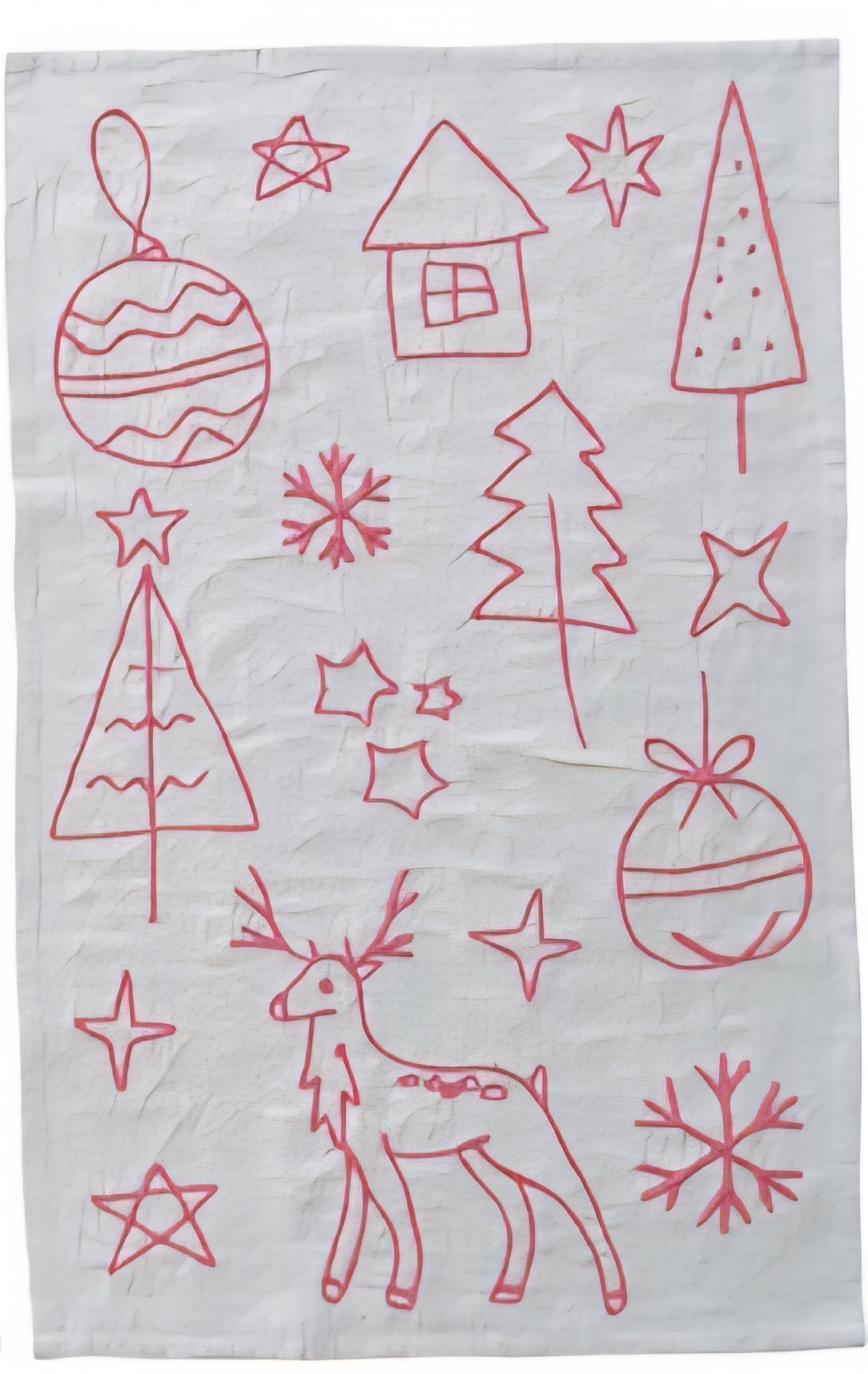 Embroidered Woven Cotton & Linen Tea Towel, 3 Styles