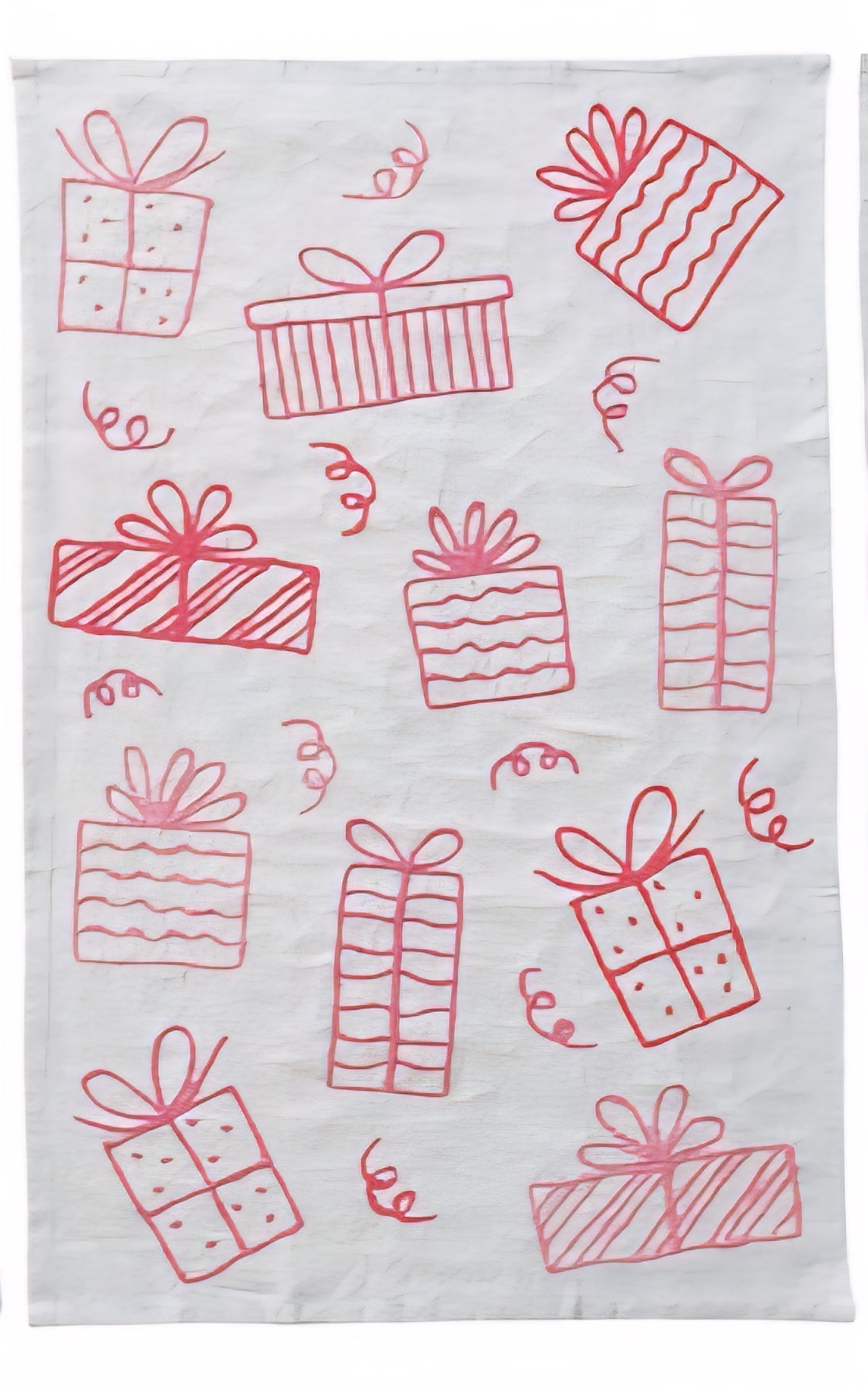 Embroidered Woven Cotton & Linen Tea Towel, 3 Styles
