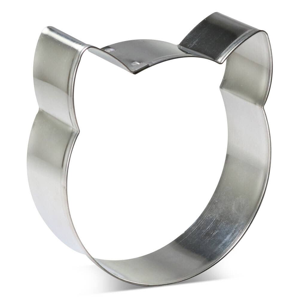 Round Cat Face Cookie Cutter 3.5 in