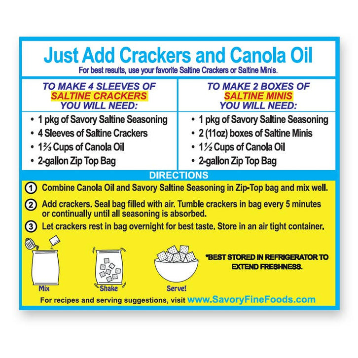 Savory Party Cracker Seasoning - Light Salt