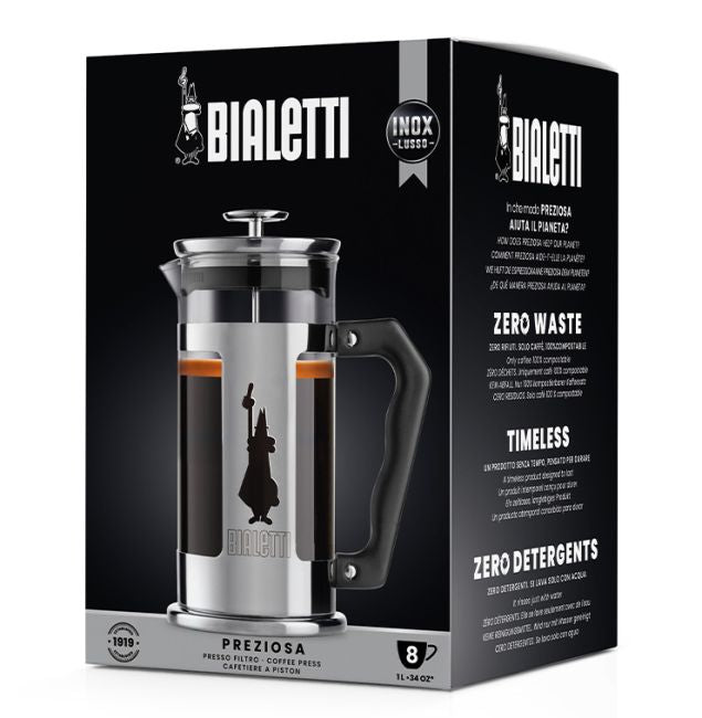 Bialetti Preziosa French Press Coffee and Tea Maker 1 Liter