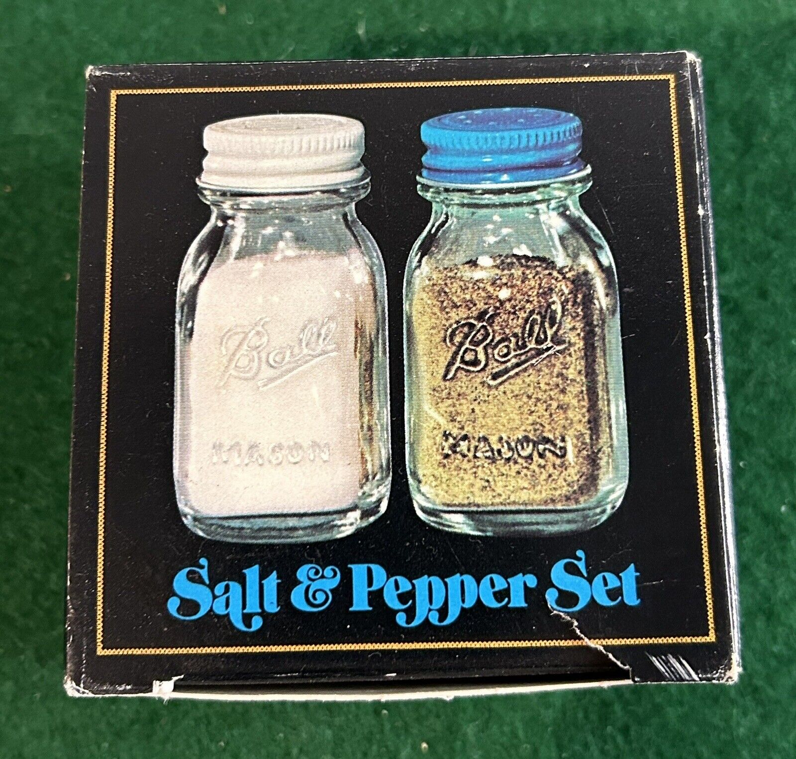 Ball Mason Jar Miniature Salt And Pepper Shakers Set Vintage 1980s