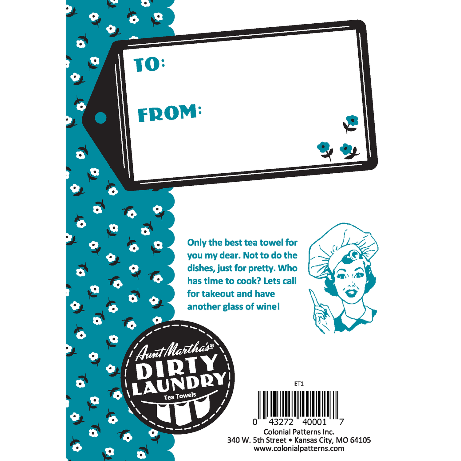 Aunt Martha's® Dirty Laundry Tea Towel & Greeting Card-Have Your Cake