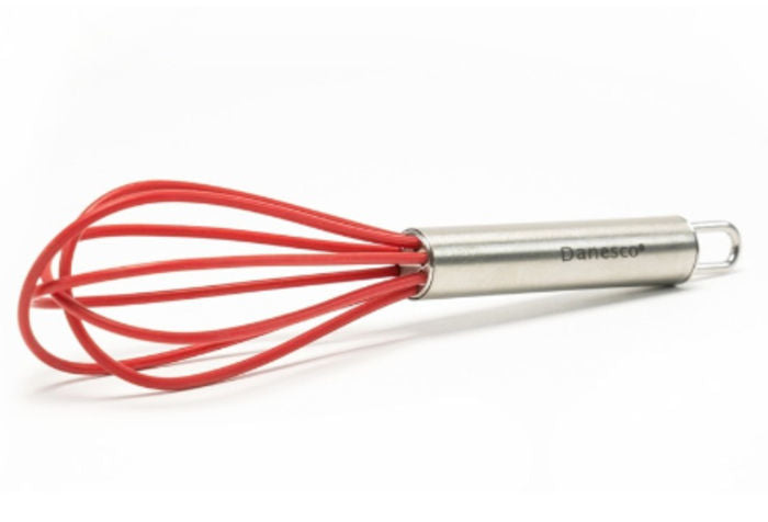 Mini Red Silicone and Stainless Steel Whisk Set of 2 - World Market