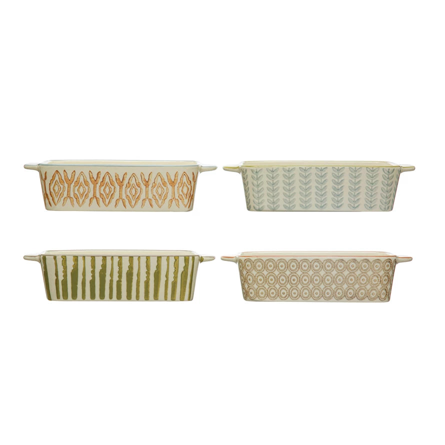 2-1/2 Cup Hand-Stamped Stoneware Baker