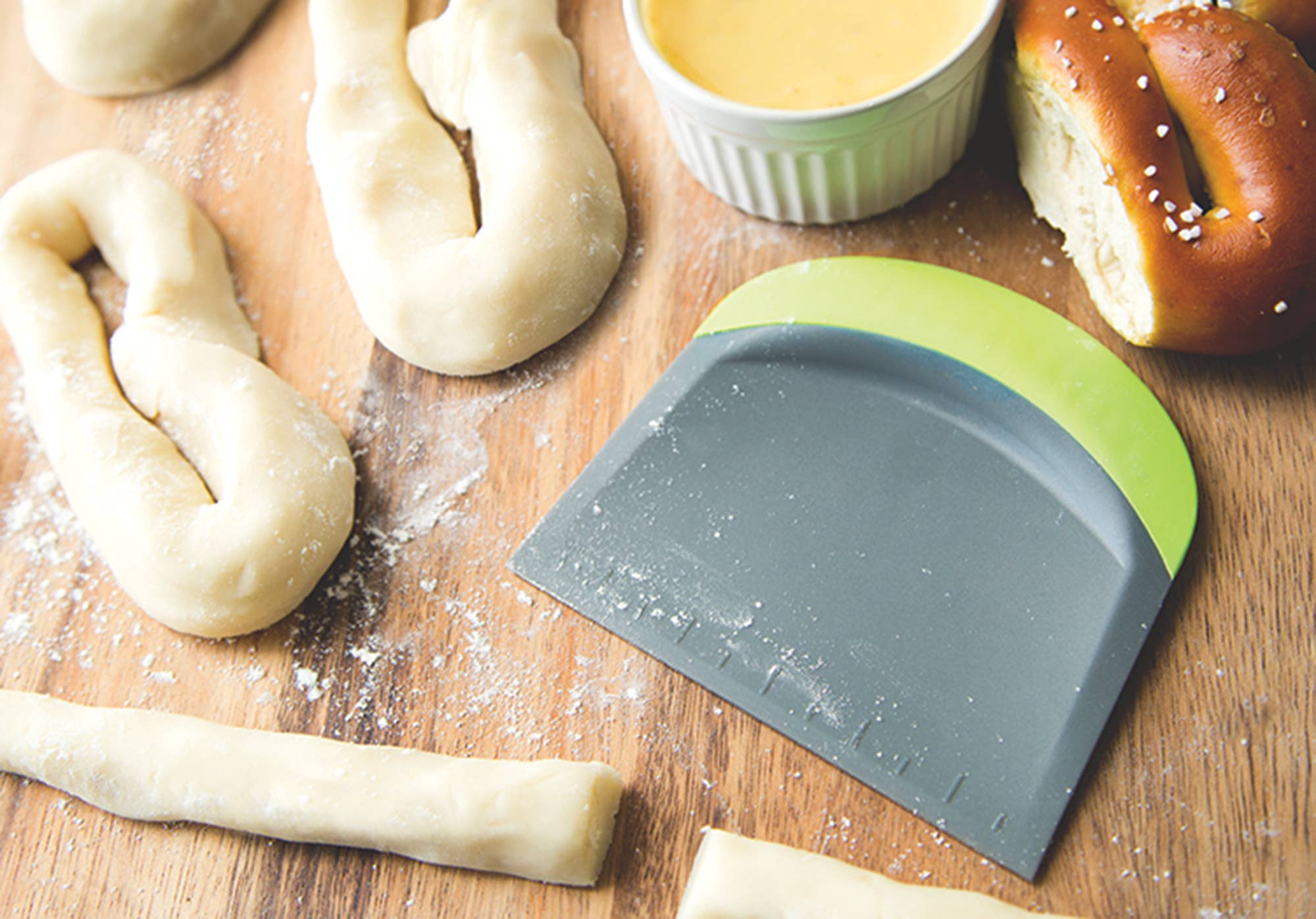 Fox Run 3-In-1 Bowl Scraper, Cutter, Green