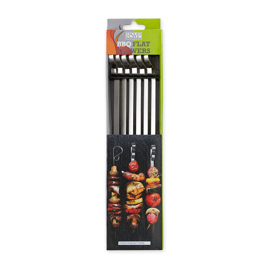 Stainless Steel Flat Skewers Set Of 6