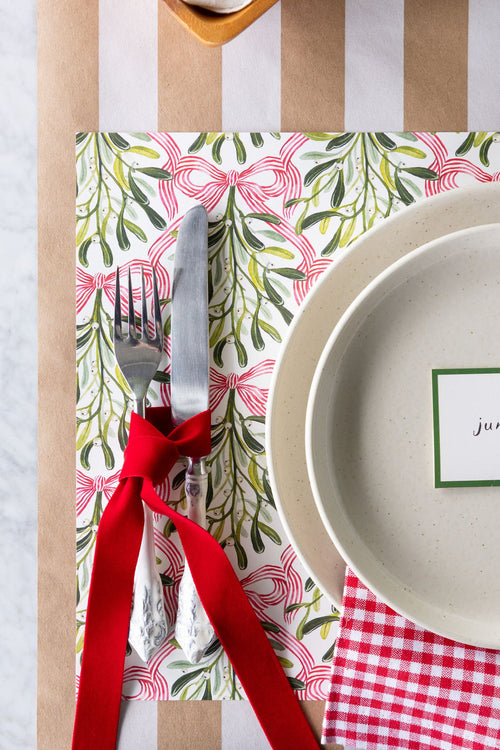 1 Inch Red Flocked Ribbon | Hester & Cook