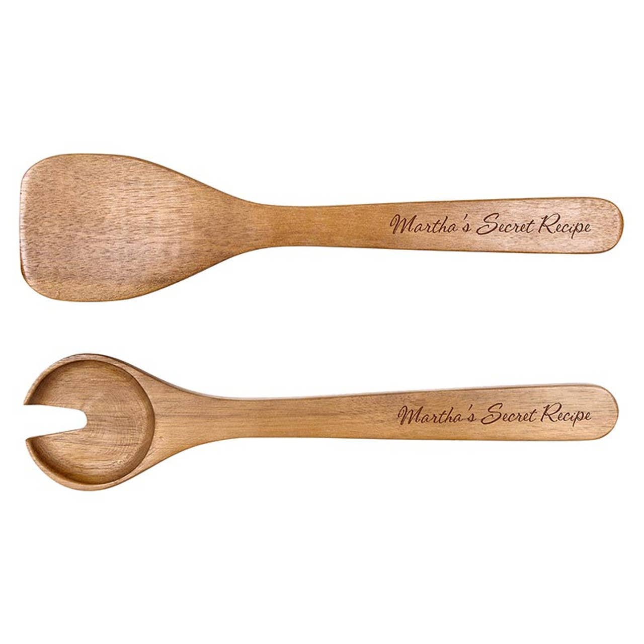 Wooden Salad Server Set - Laser Engravable