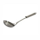 Stainless steel ladle on a white background