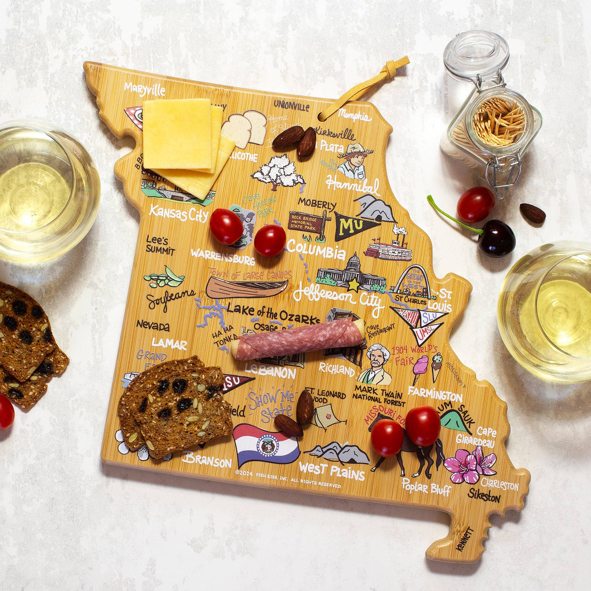 Missouri Cutting Board with Artwork by Fish Kiss™