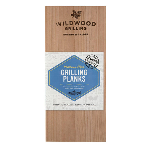 Pack of Wildwood Grilling Northwest Alder grilling planks on a white background