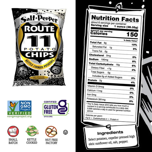 Salt & Pepper Potato Chips (2oz) | Route 11