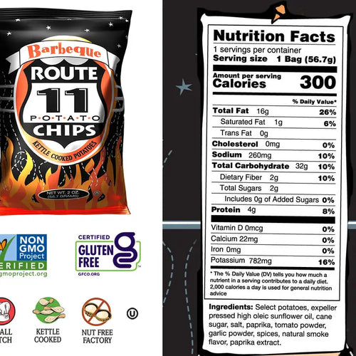 Barbeque Potato Chips (2oz) | Route 11