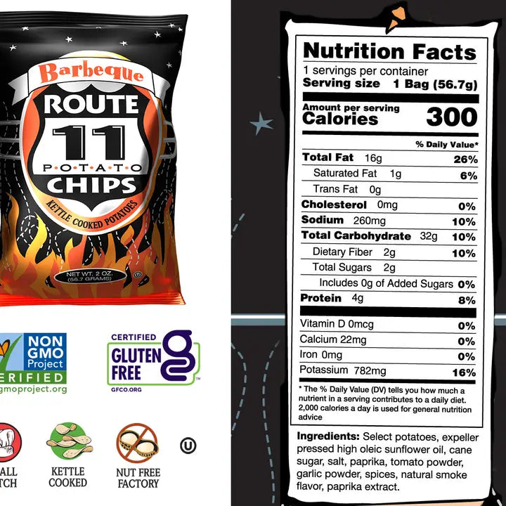 Barbeque Potato Chips (2oz) | Route 11
