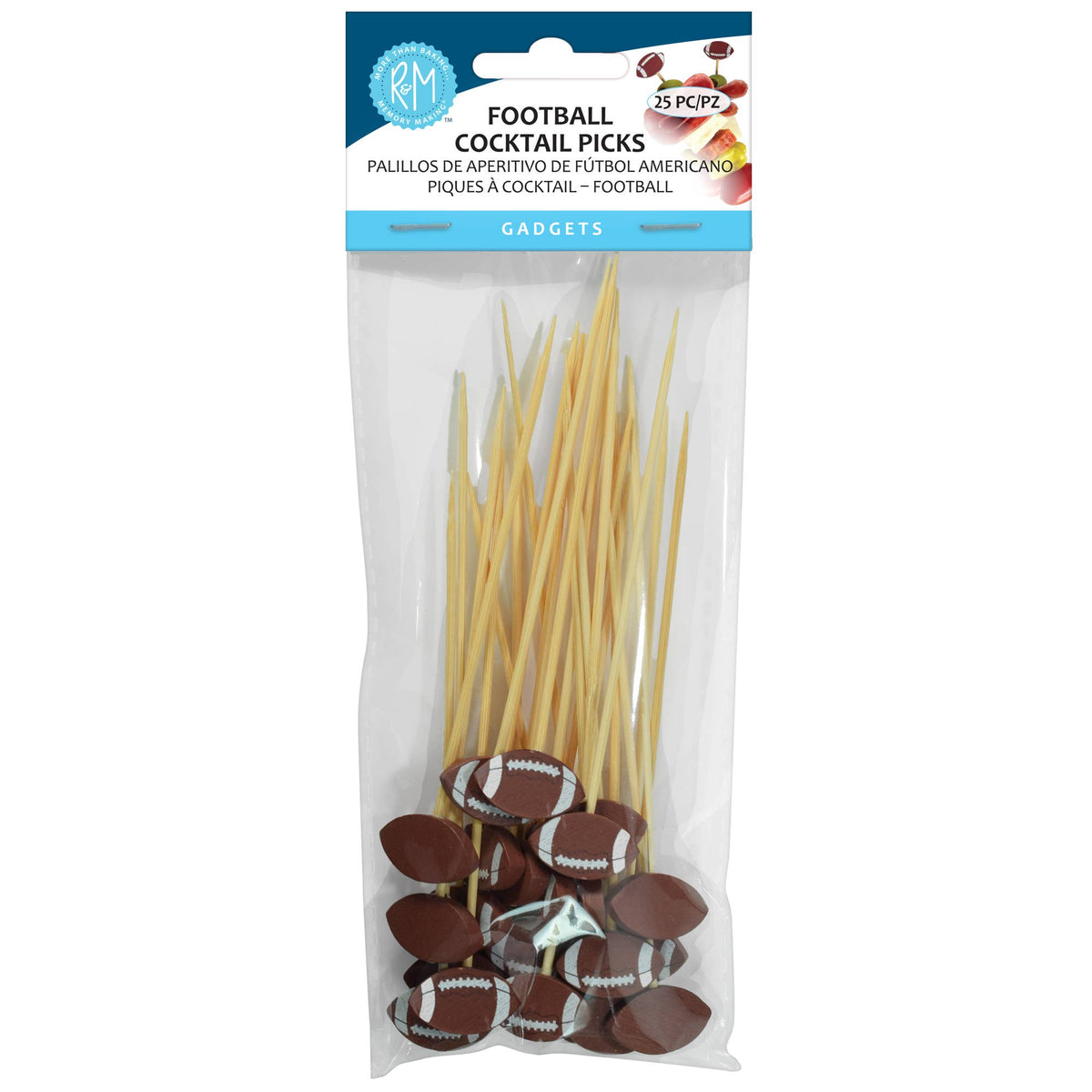 Football Cocktail Picks, Pack of 25
