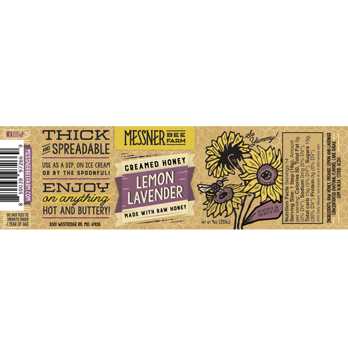 Lemon Lavender Creamed Honey 9 oz | Messmer Bee Farm