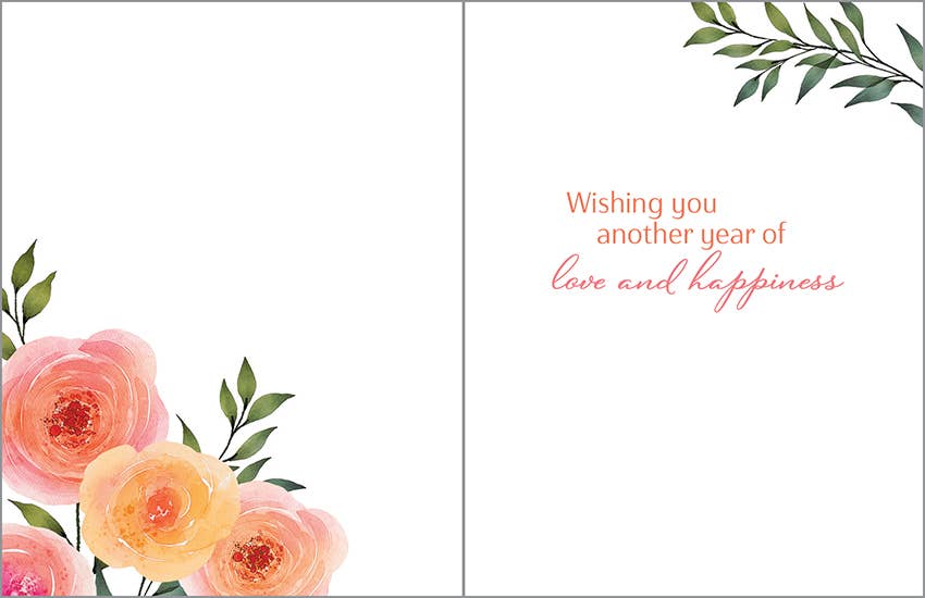 Anniversary Greeting Card - Big Blooms