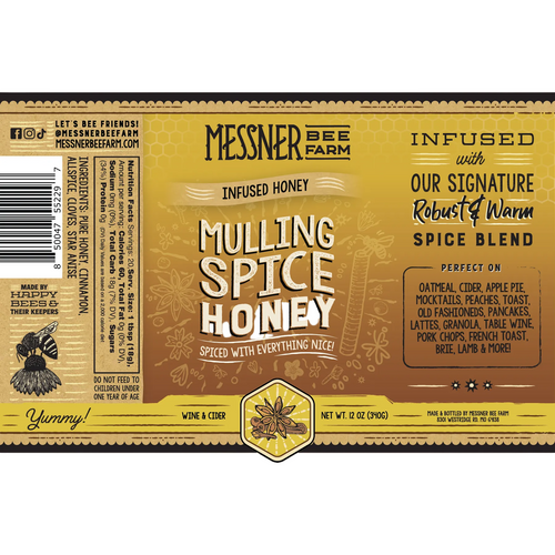 Mulling Spice Infused Honey 12oz | Messner Bee Farm