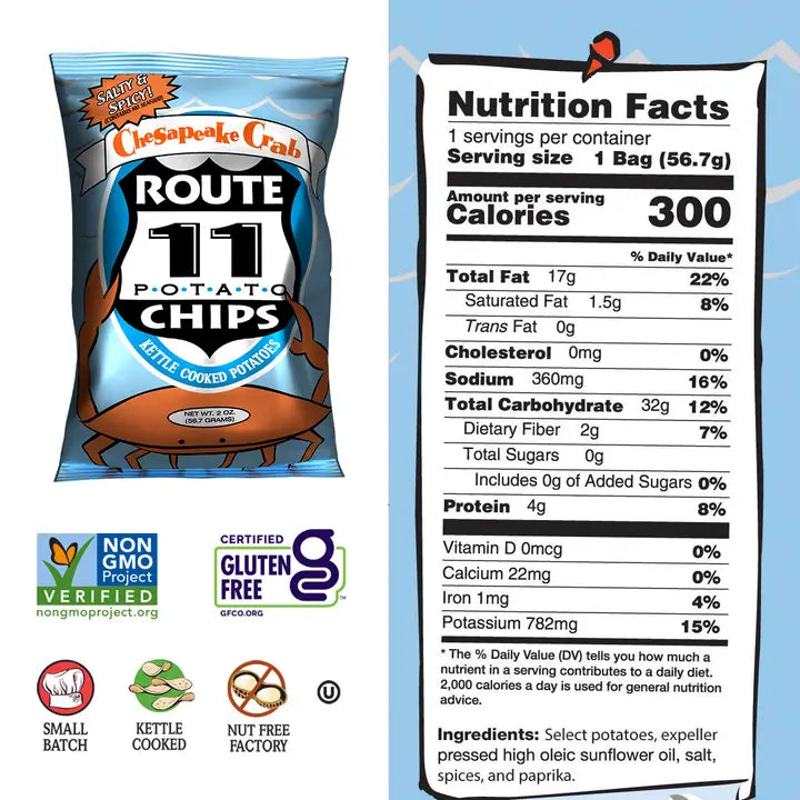 Chesapeake Crab Potato Chips (2oz) | Route 11