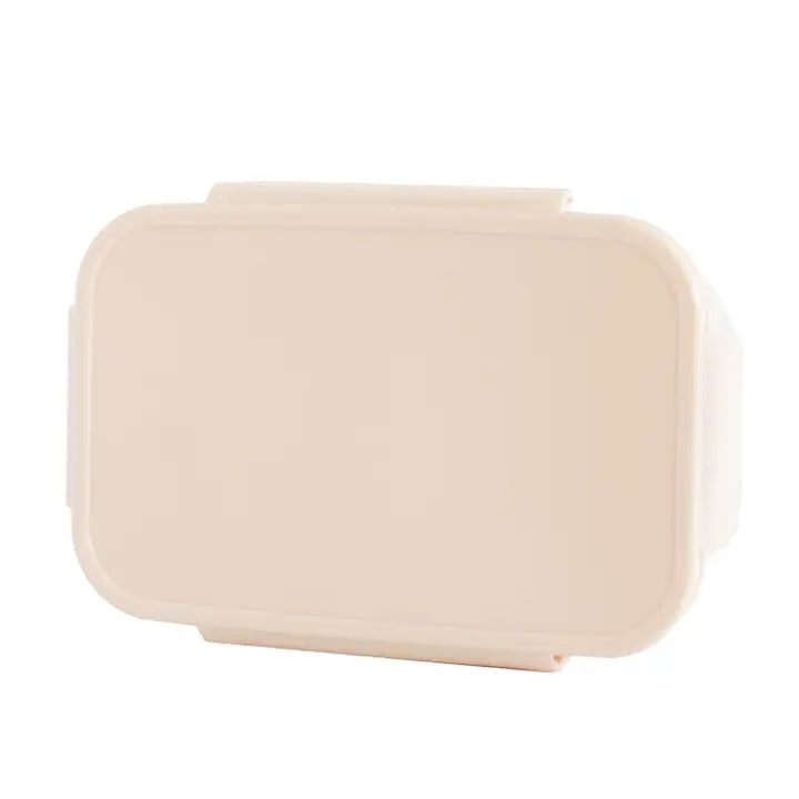 A cream 3 Sprouts Bento Box with lid.
