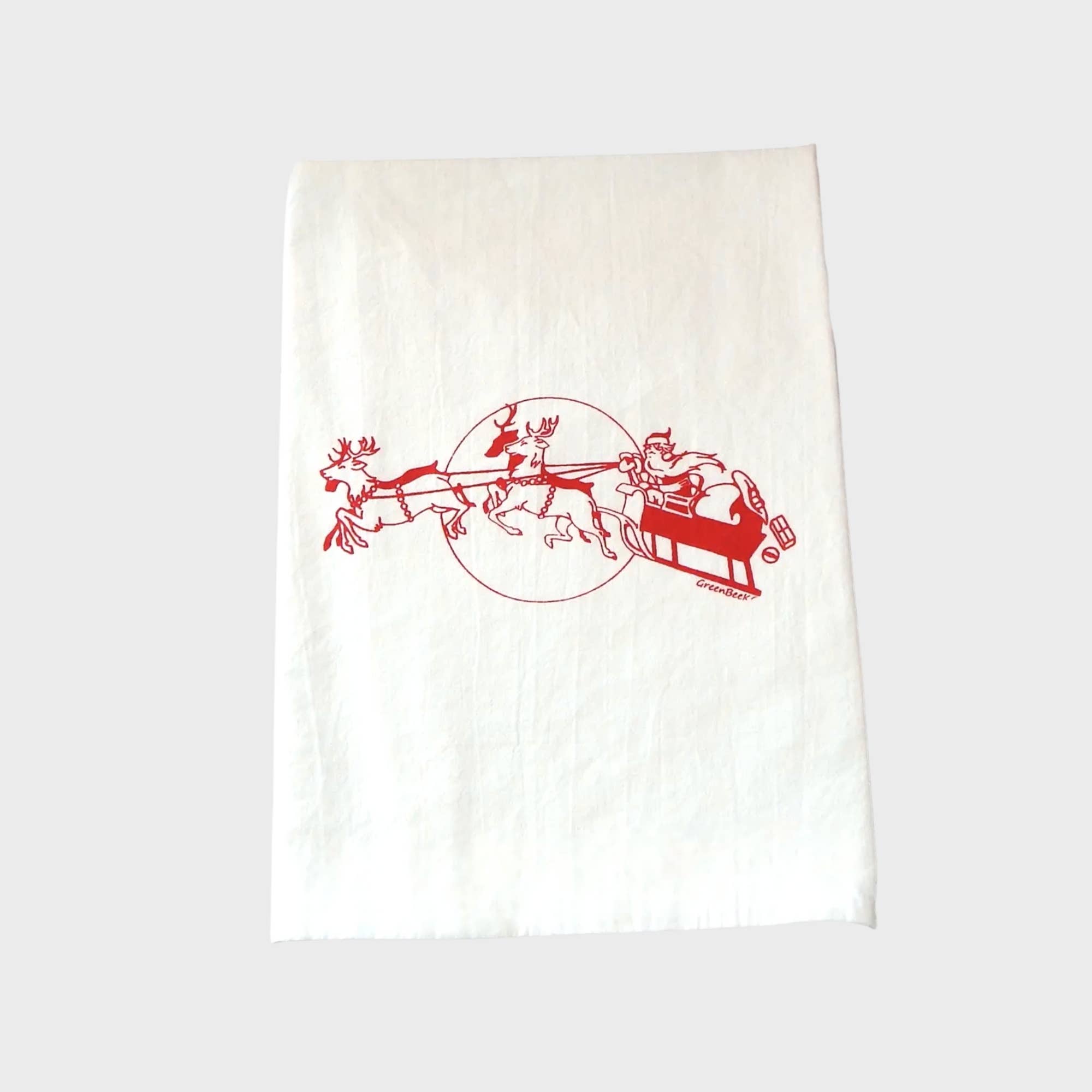 'Santa's Sleigh Tea Towel