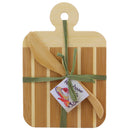 Striped Paddle Cutting Board and Spreader Knife Gift Set