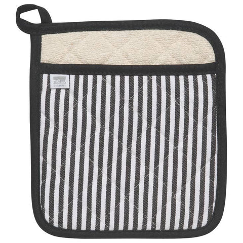 Superior Potholder Narrow Stripe-Black