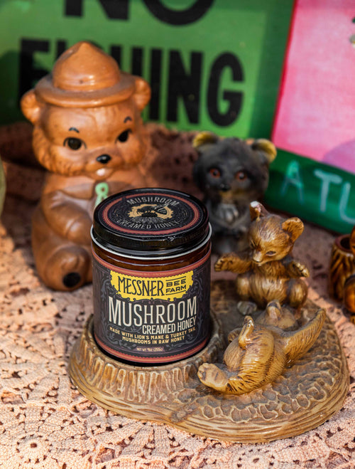 Mushroom Creamed Honey - Lion's Mane & Turkey Tail | Messner Bee Farm