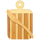 Striped Paddle Cutting Board and Spreader Knife Gift Set
