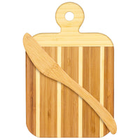 Striped Paddle Cutting Board and Spreader Knife Gift Set