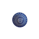 Blue and white patterned bowl on a white background