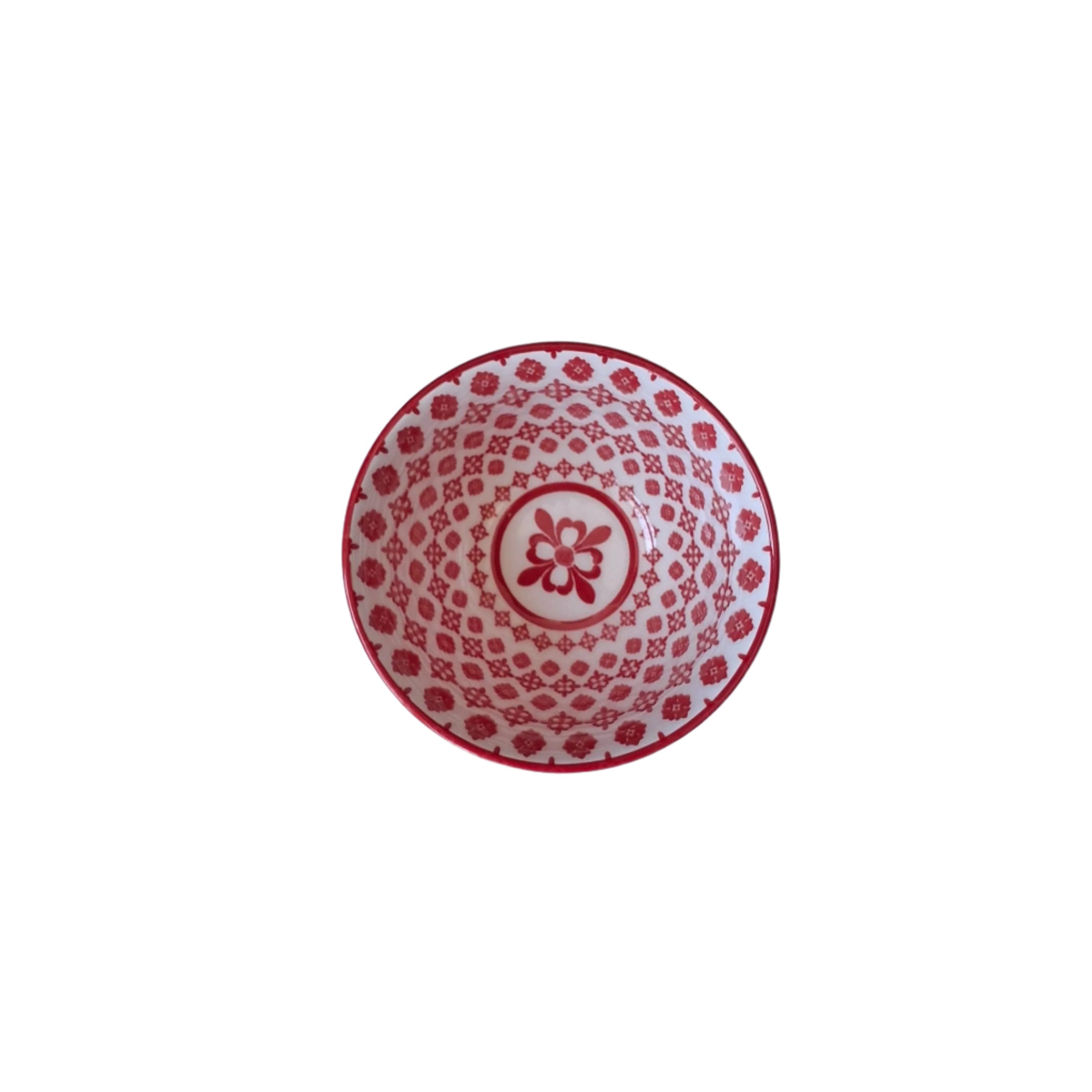 Decorativered bowl on a white background