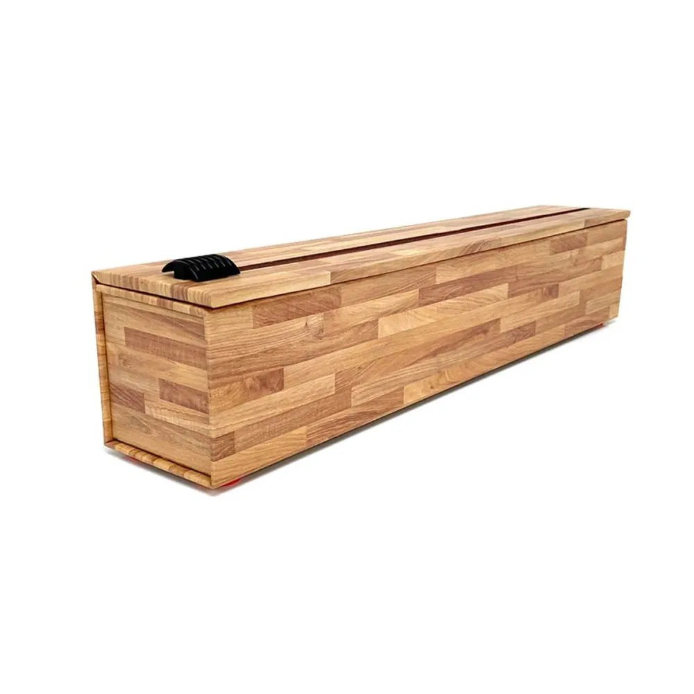 Parchment paper dispenser with a on a white background
