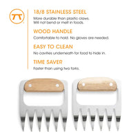 Stainless Steel Meat Shredding Bear Claws,4.4" X 4.2"