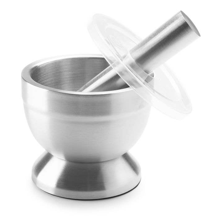 Stainless Steel Mortal And Pestle With Cover | HIC Kitchen