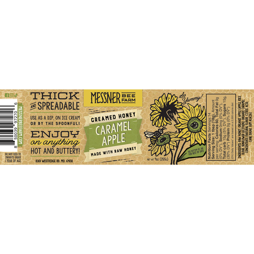Caramel Apple Creamed Honey 9oz | Messner Bee Farm