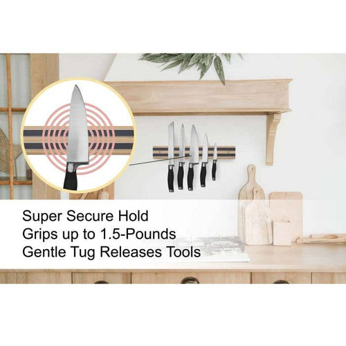 Magnetic Knife And Tool Storage Bar, Wood HIC Kitchen